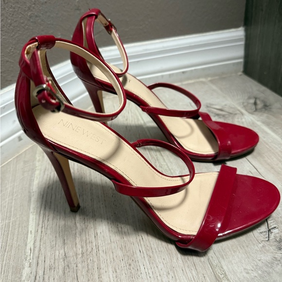 Nine West Burgundy Strappy Heels - Picture 4 of 4